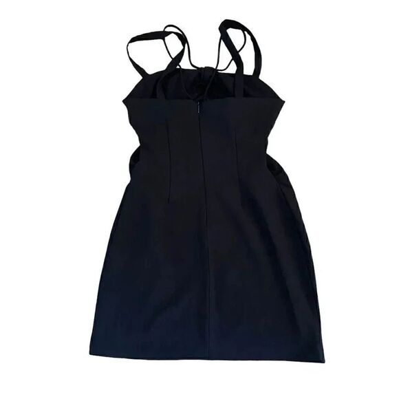 Zara Women’s Black knot bow top ruched sides double straps Mini Dress SZ S #1161 - Picture 7 of 13